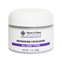 28g full size Microderm Exfoliator jar for all skin types by Rune and Rose Skincare