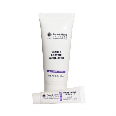 Full size and mini Gentle Enzyme Exfoliator tubes by Rune and Rose skincare